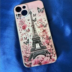 Floral Eiffel Tower Phone Case - Pink iPhone case fits 12,13,14,15
